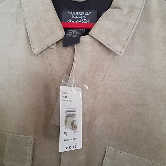 Woodward Marshall Fields vintage suede shirt size large tall VNTG - Picture 2 of 3